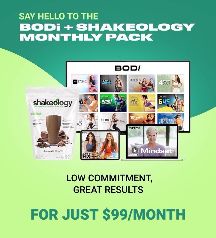 BODi + Shakeology Monthly Pack
