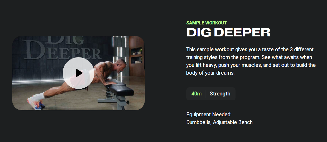 Dig Deeper Free Sample Workout