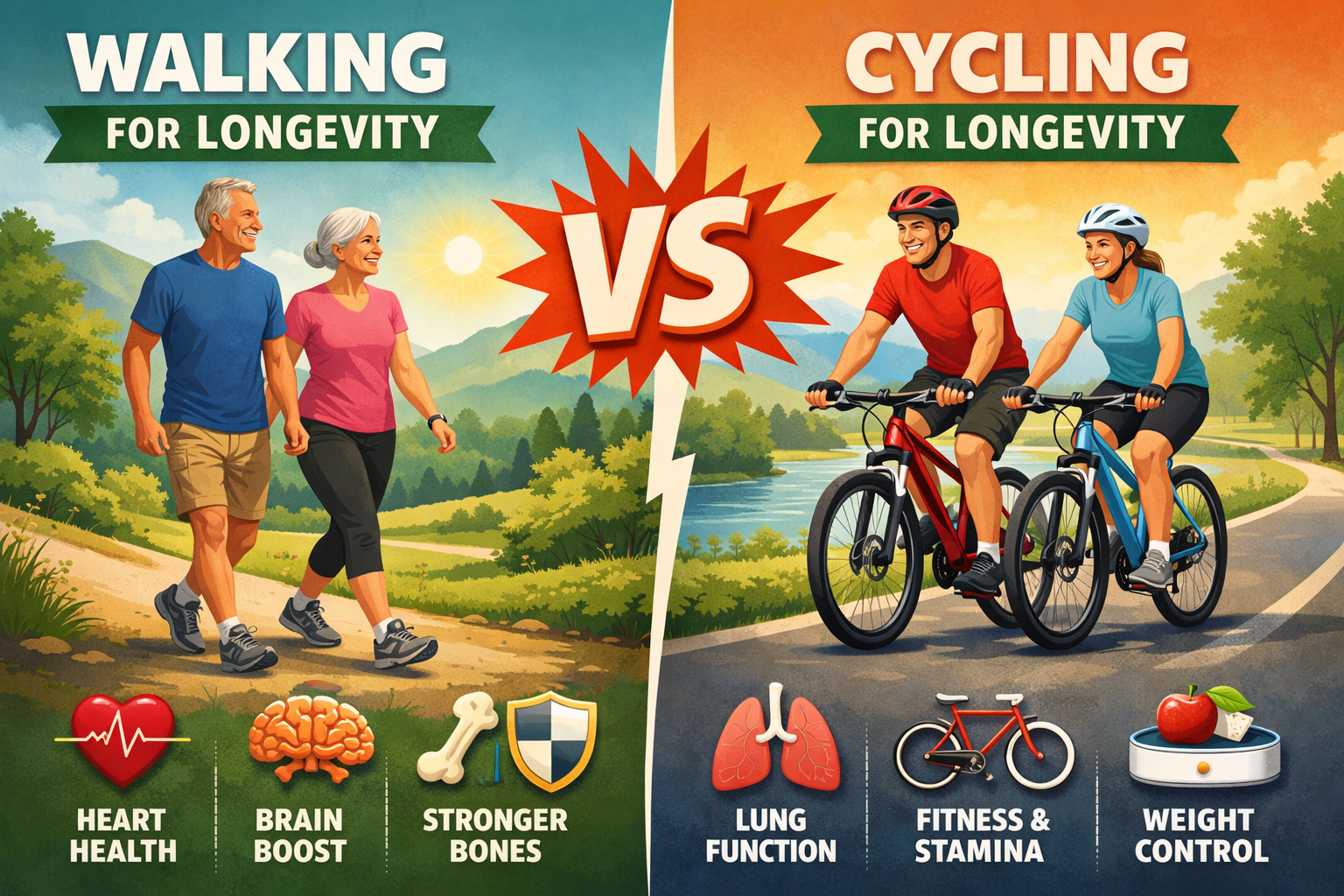 Walking Versus Bicycling for Longevity
