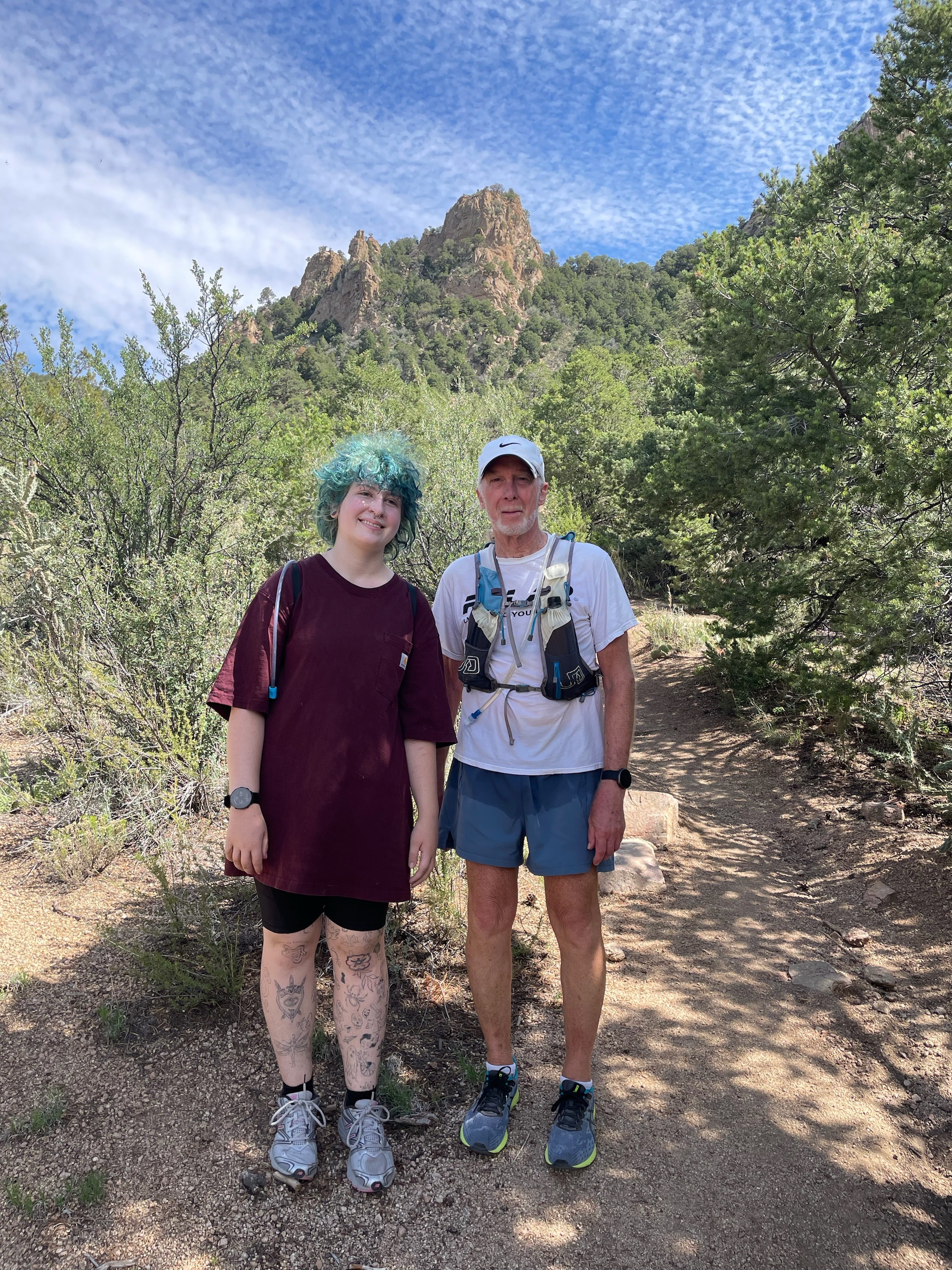 Rich Dafter with his daughter on the Piedra Lisa Trail in Albuquerque, NM