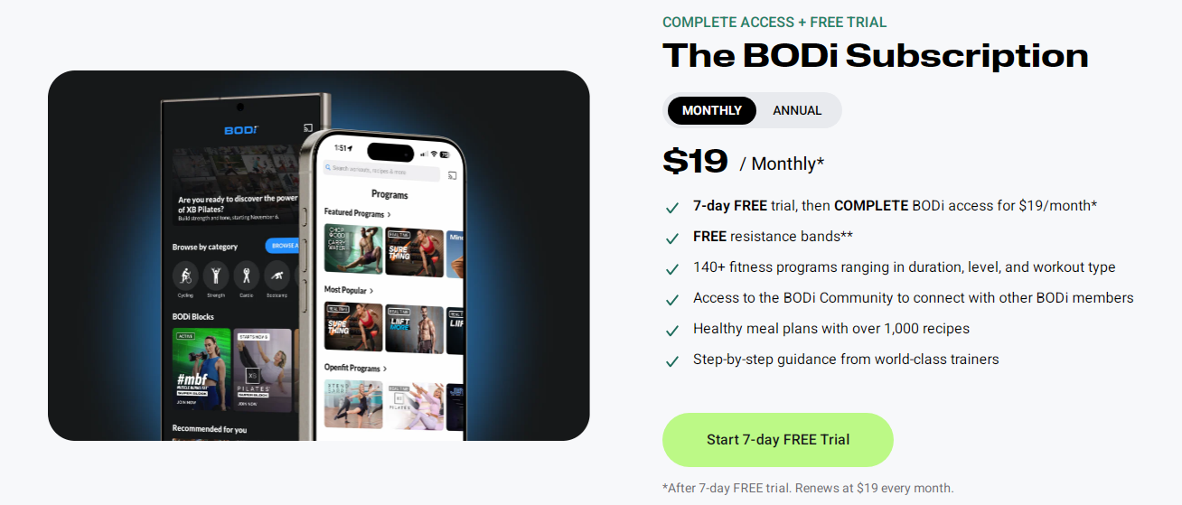 BODi Monthly Subscription With 7-Day Free Trial