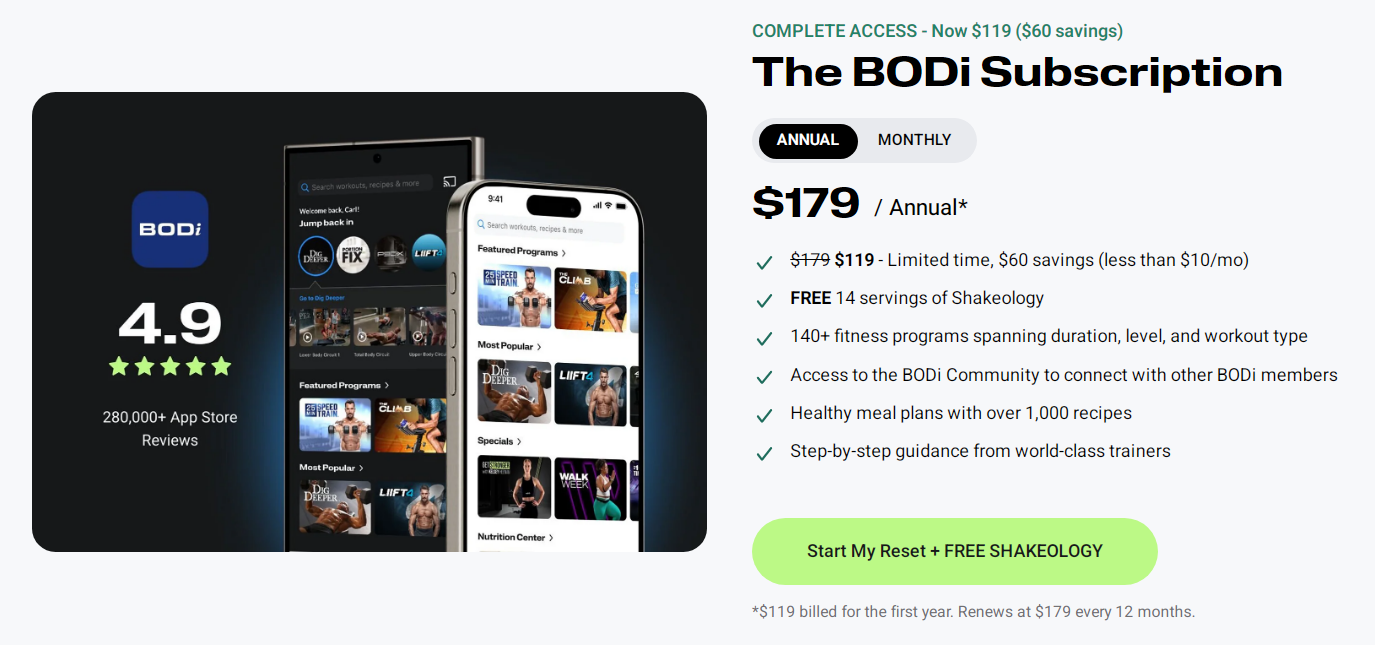 BODi Subscription Plans