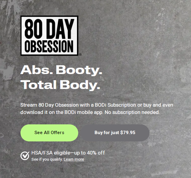 80 Day Obsession - Own It for Just $79.95