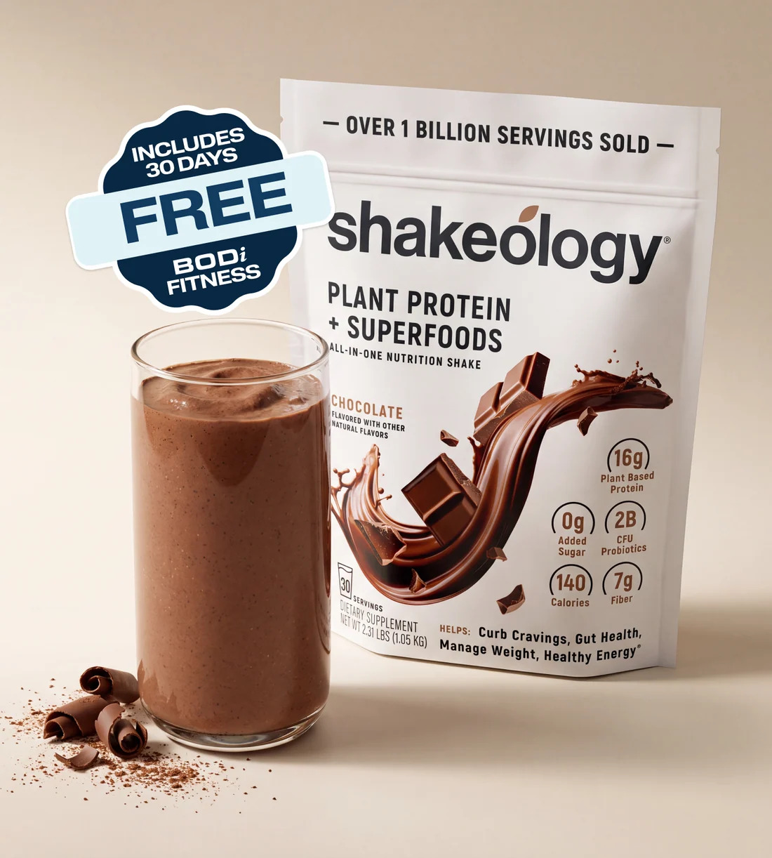 Shakeology Plant Protein + Superfoods - Includes 30 Days Free BODi Fitness